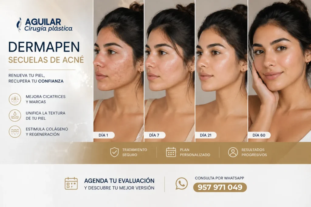 antes y después dermapen para marcas de acné y textura irregular de la piel