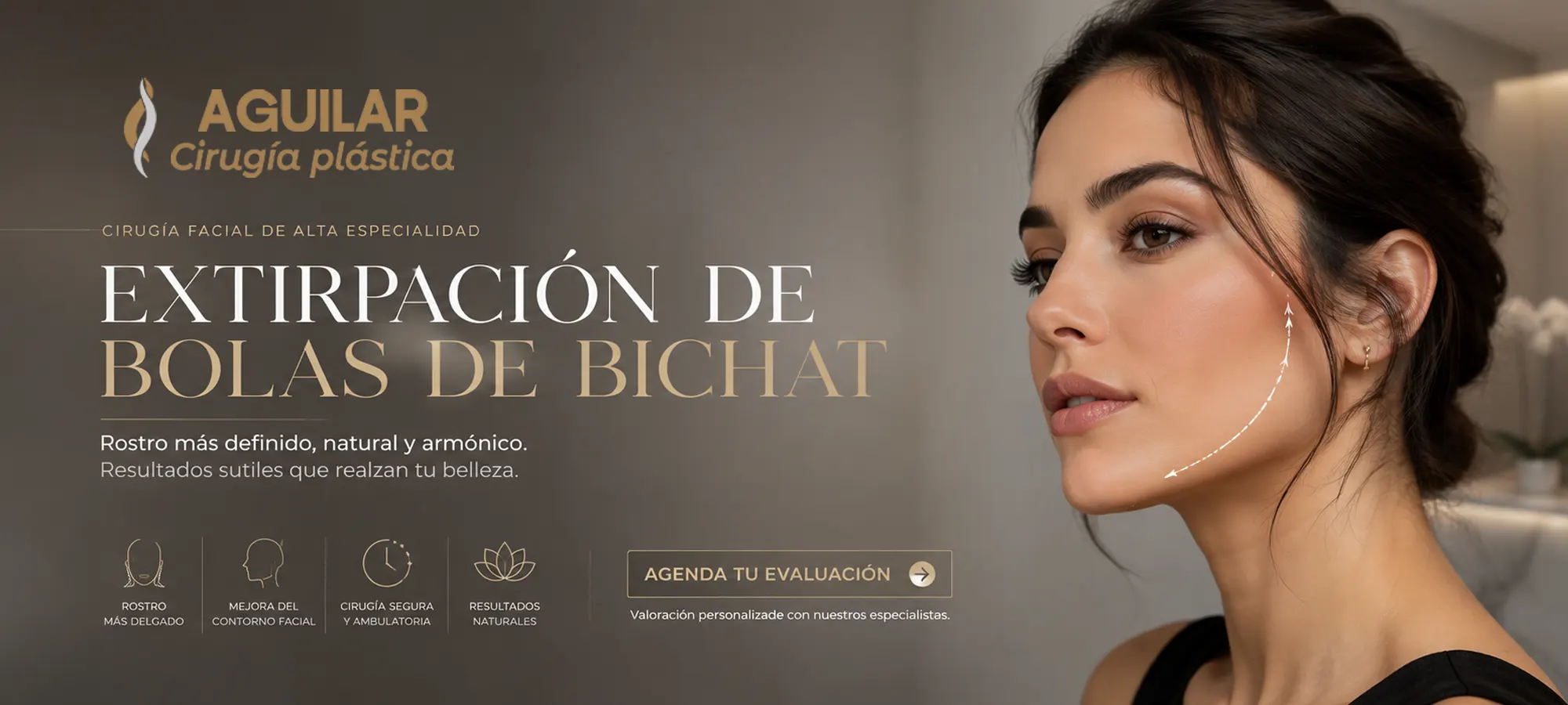Extirpación de bolas de Bichat en Aguilar Cirugía Plástica con resultado facial definido y natural