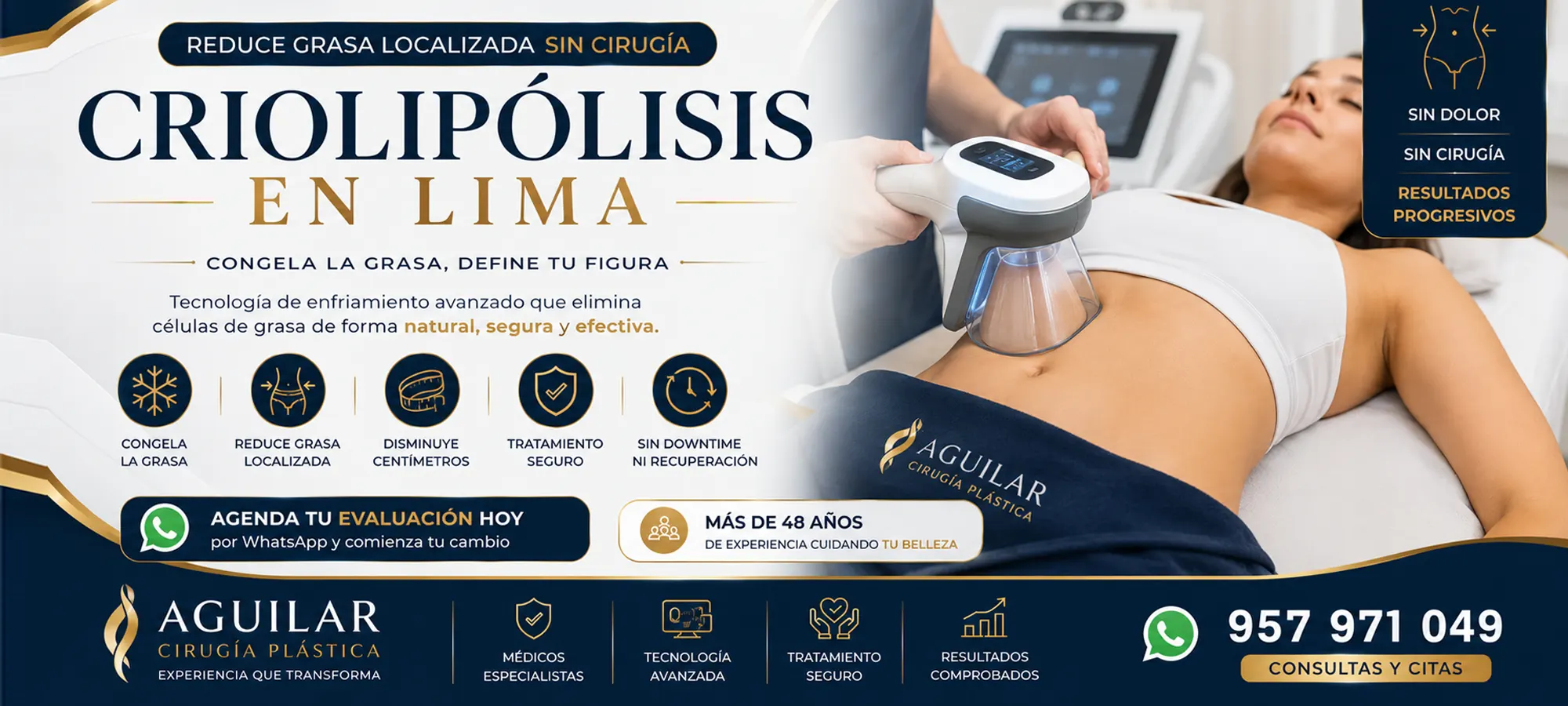 Tratamiento de criolipólisis corporal con tecnología avanzada