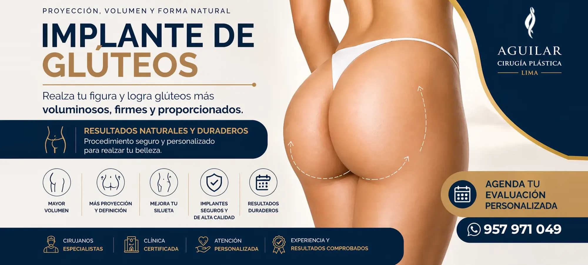 Implante de glúteos para mejorar forma y proporción corporal