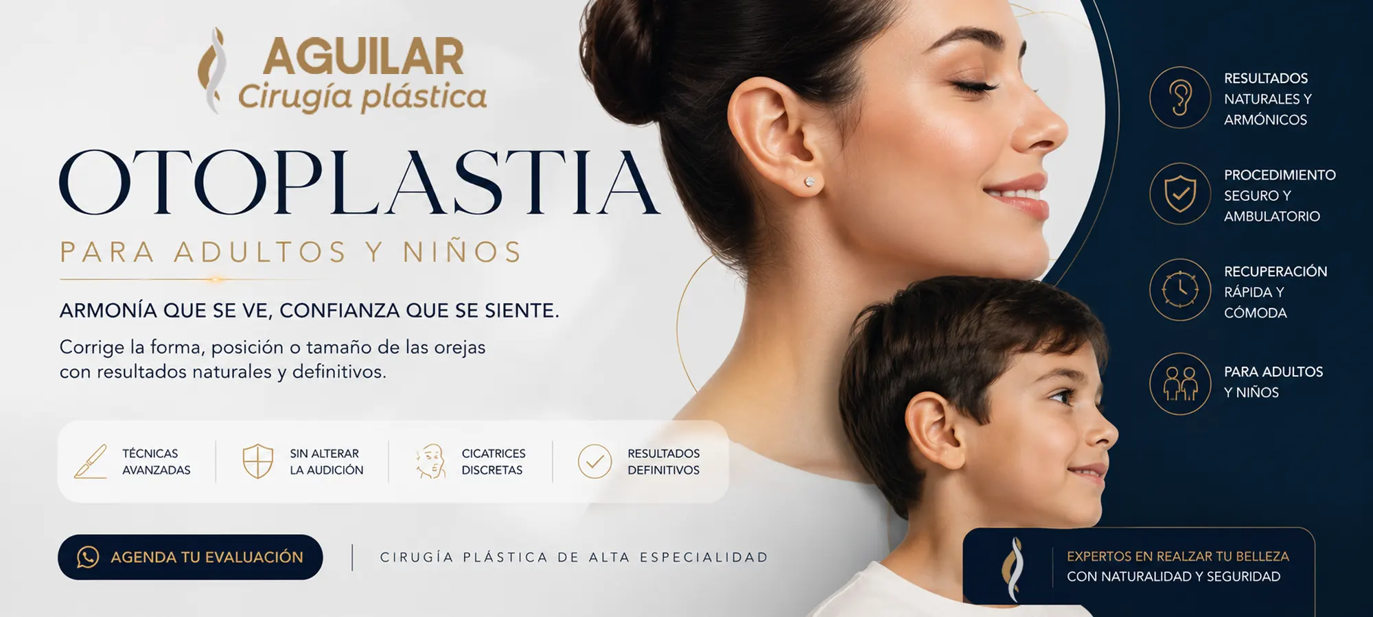corrige las orejas prominentes o despegadas en adultos y niños