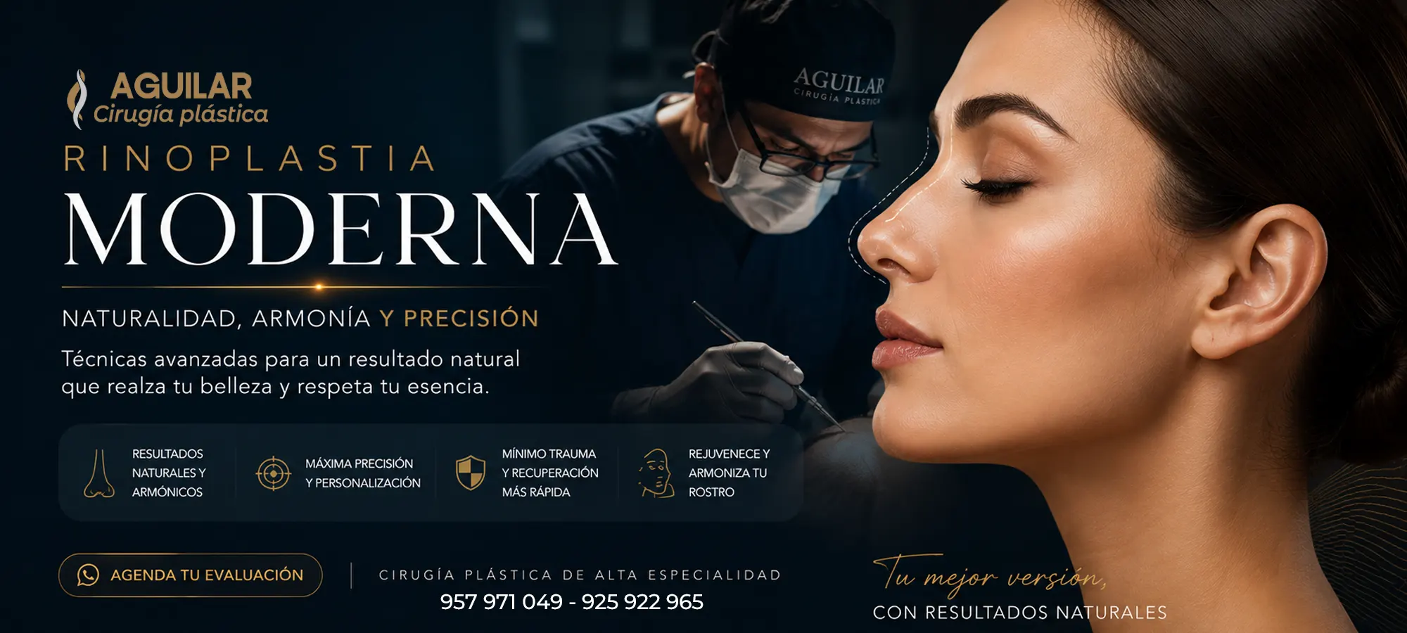 Procedimiento de rinoplastia estética con resultados naturales
