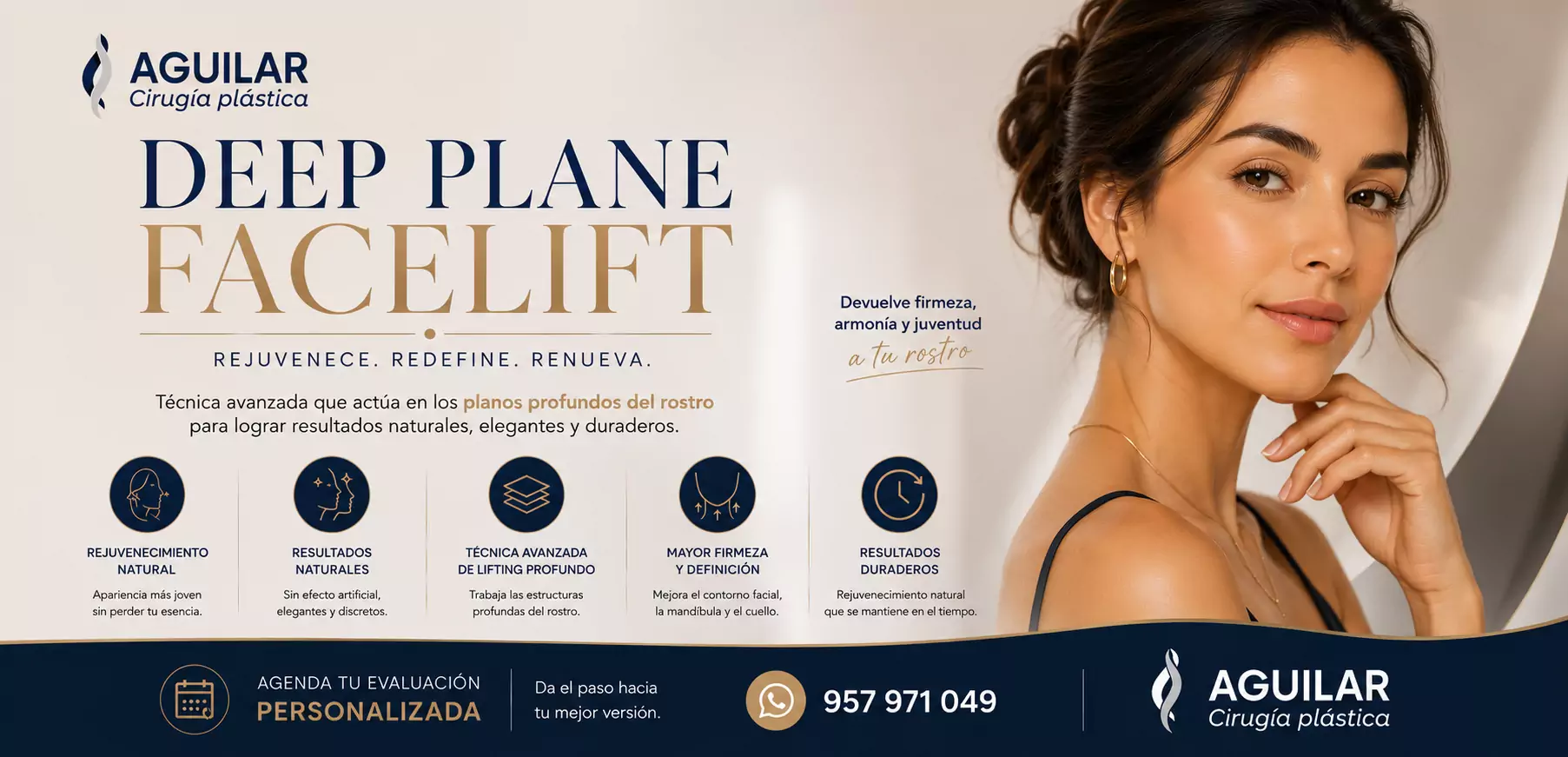 Deep Plane Facelift para mejorar flacidez facial y contorno mandibular