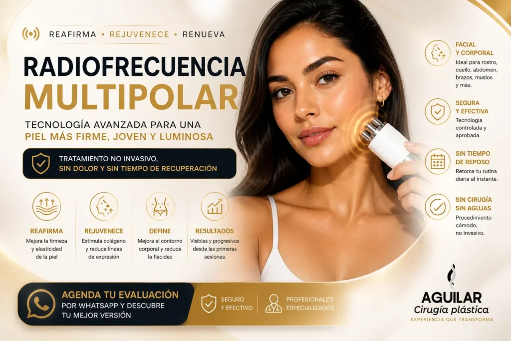 Radiofrecuencia multipolar en Lima reafirma la piel, estimular el colágeno y mejora la flacidez sin cirugía