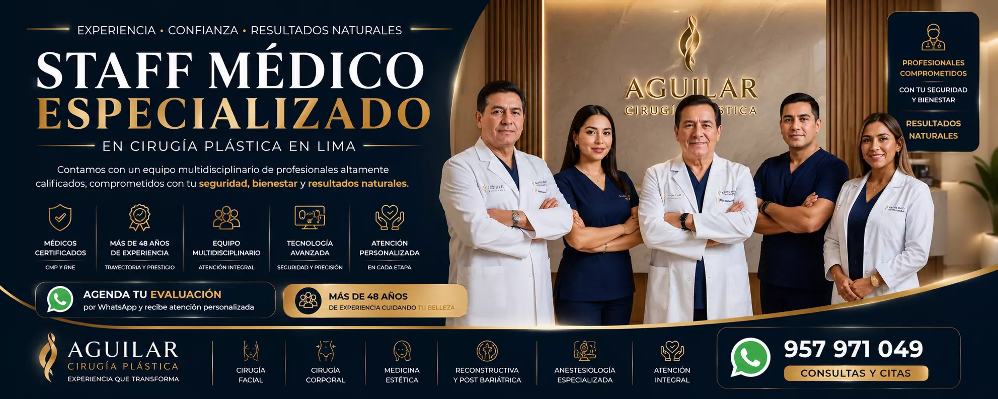 Staff médico especializado en cirugía plástica en Lima